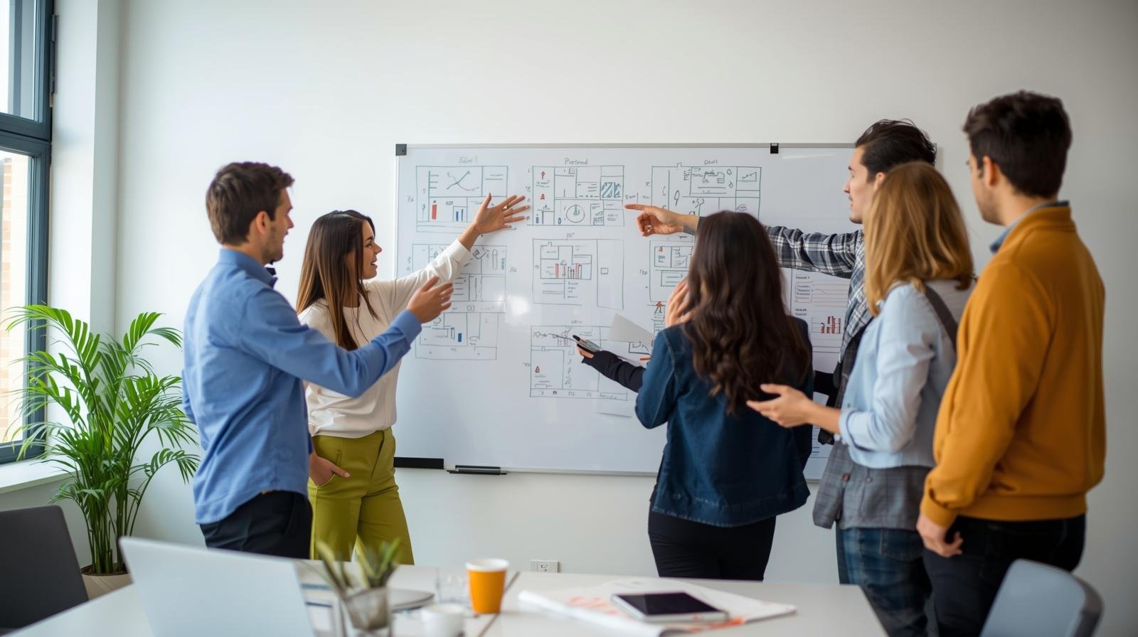 Illustration du travail en équipe par coopération