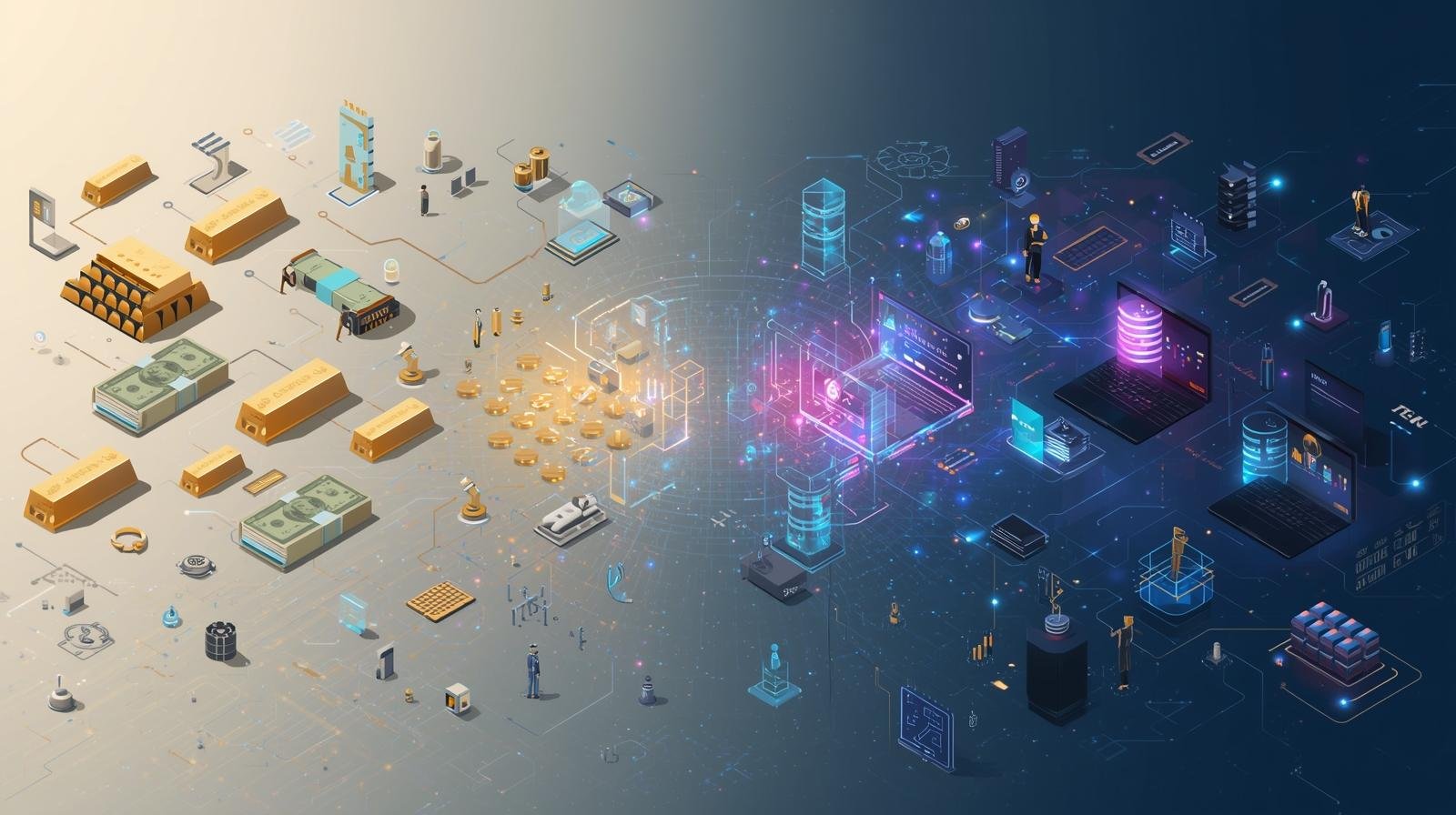 Illustration de la tendance à la dématérialisation